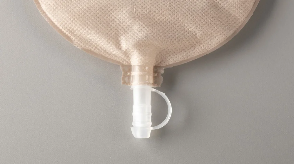 a close-up of an urostomy pouch