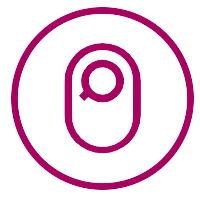 Ikon med en säker anslutning mellan påsen och huden